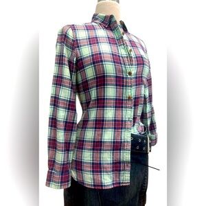 J CREW
Factory Plaid Button Down Shirt - Red, Blue, White